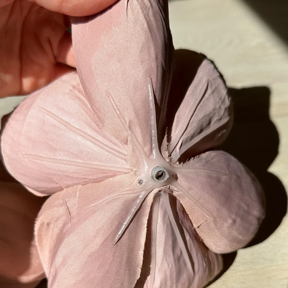 Set of 2 Charming Faux Floral Accents in Soft Pink